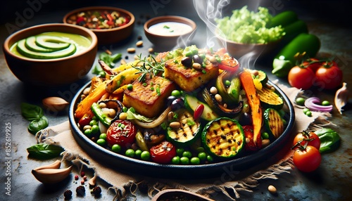 Slow food, comida saludable, veggie, vegano, naturista, saludable, verduras, tofu, gourmet © PintaPali