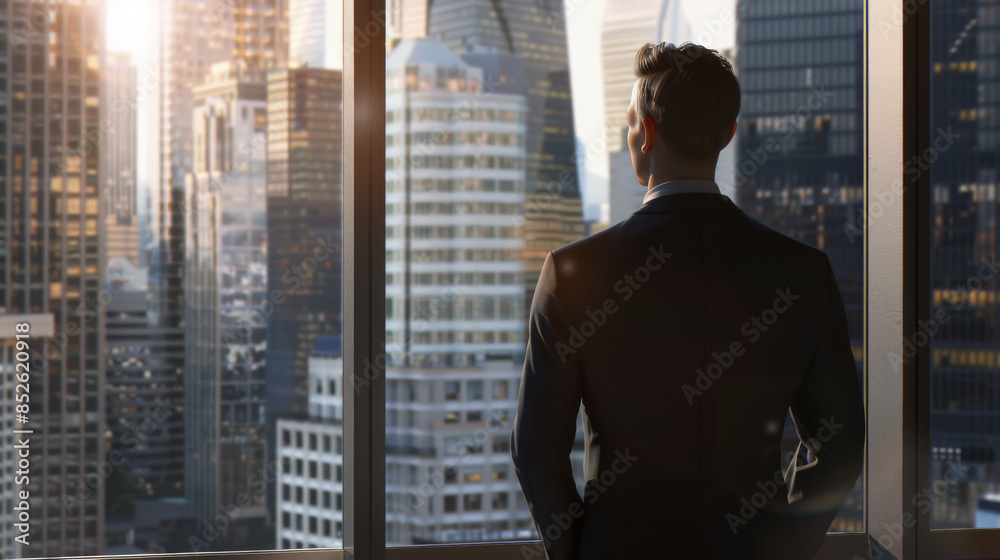 A solitary figure stands by a window, silhouetted against a panoramic cityscape bathed in sunrise, contemplating the day ahead. A solitary figure stands by a window, silhouetted against a panoramic cityscape bathed in sunrise, contemplating the day ahead.