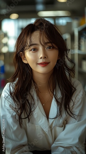 Wallpaper Mural Elegant Portrait of a Young Asian Woman Capturing Modern Chic and Sophisticated Beauty, Perfect for Fashion Torontodigital.ca