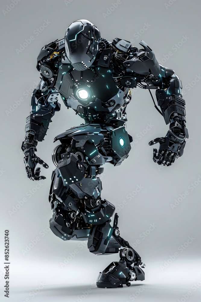Heavily-Armored Robotic Goalkeeper Blocking a Powerful Shot with Advanced Sensory Equipment Heavily-Armored Robotic Goalkeeper Blocking a Powerful Shot with Advanced Sensory Equipment