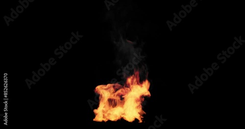 150 Frames looping small fire black background