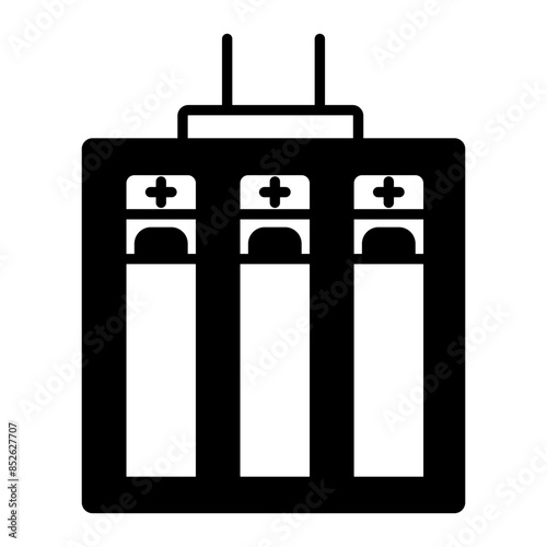 Rechargeable Battery icon. black fill icon