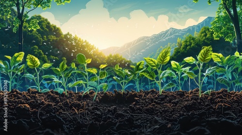 Regenerative agriculture practices improving soil health photo