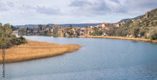 Scenic View of Sant Llorenc de Montgai Reservoir in Catalonia photo