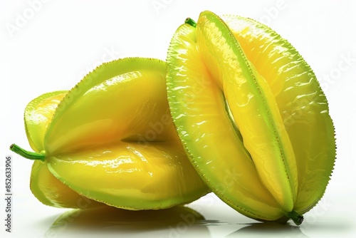 fresh yellow green star fruits photo