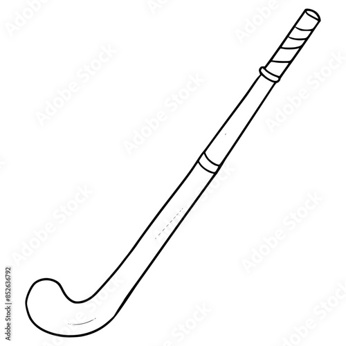hockey stick illustration hand drawn outline vector