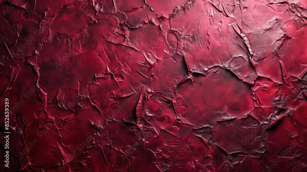 Obraz premium A close-up shot of a textured wall painted in a deep red color
