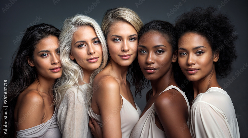 group of pretty women posing group of pretty women posing