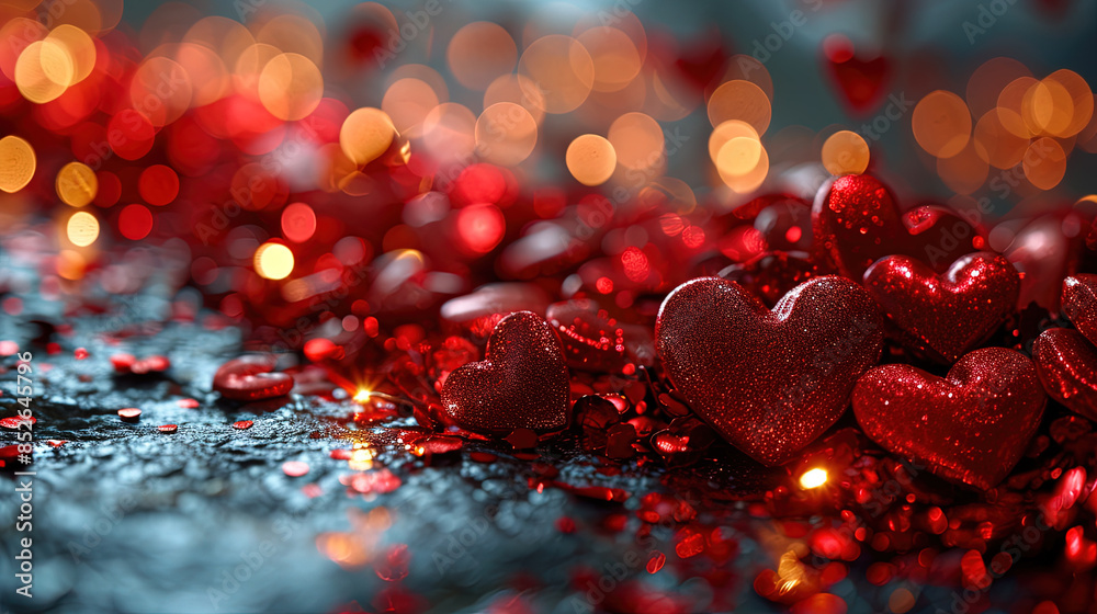 red heart shapes on the wall blurry background red heart shapes on the wall blurry background