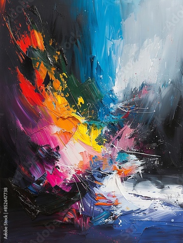 Wallpaper Mural Vivid Abstract Brushstrokes in Dynamic Explosion of Color Torontodigital.ca
