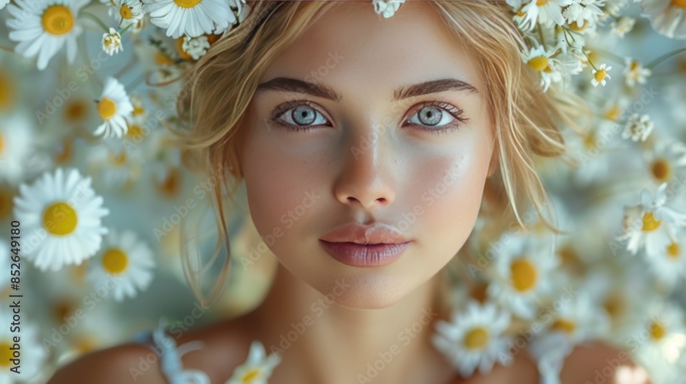 Portrait of a Young Woman with Daisies Portrait of a Young Woman with Daisies