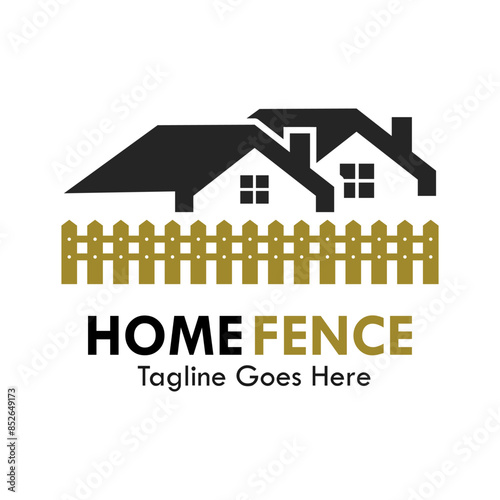 Home fence logo template illustration