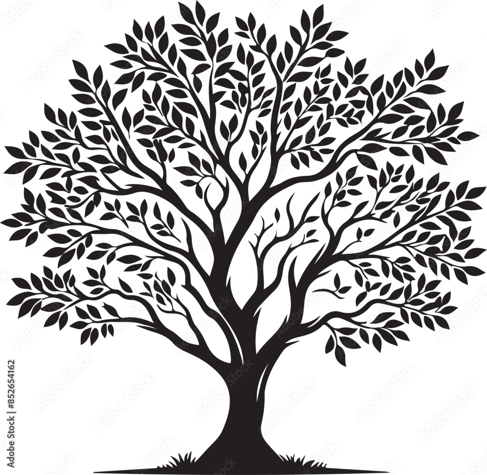 Obraz premium Tree Branch silhouette vector illustration