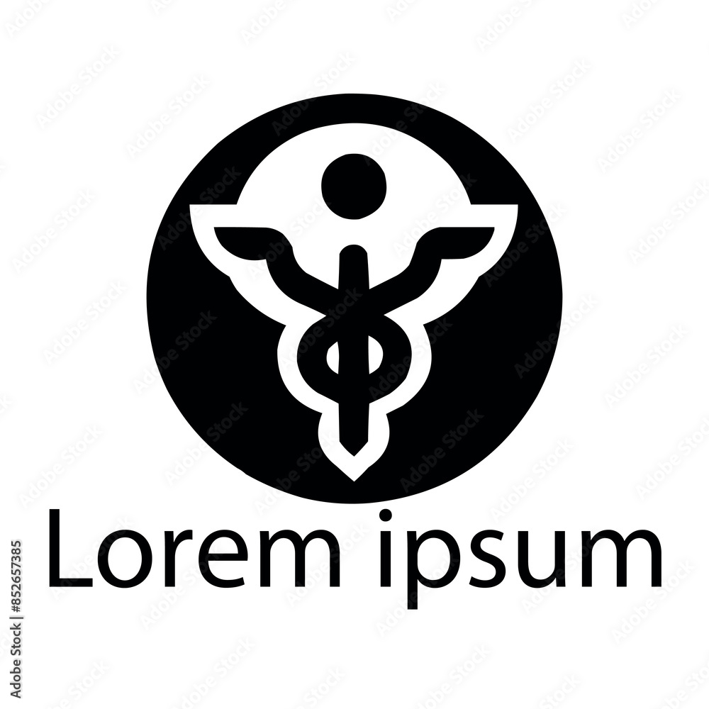 A black health logo on white simple background A black health logo on white simple background