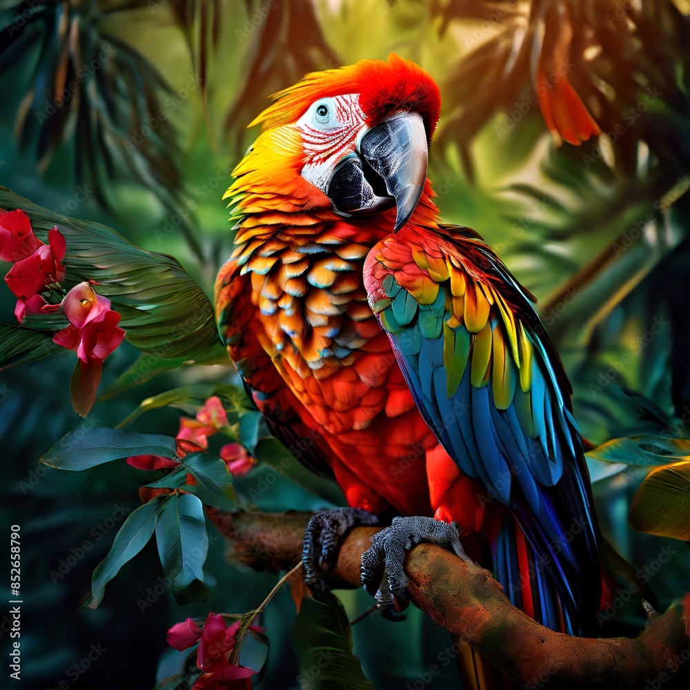 Fototapeta premium beautiful and colorful parrot
