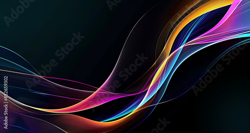 fondo abstracto oscuro con ondas de colores