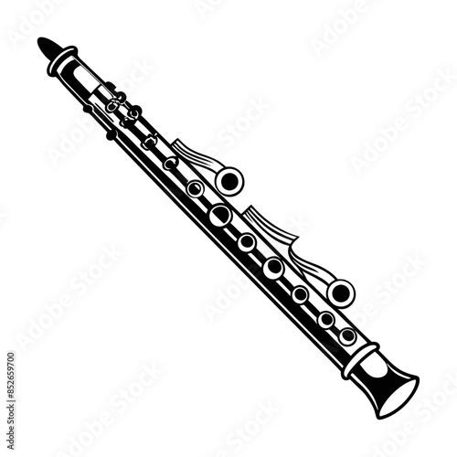 flute isolated, flute icon isolated on white, musical instrument illustration, vector illustration of-a flute in black outline