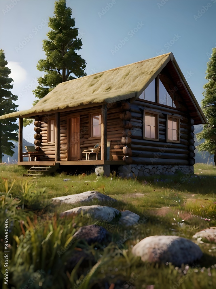 Obraz premium Cozy Cabin Room Inspiration Photography Art