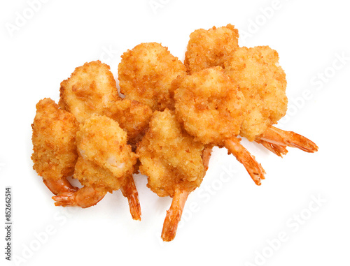 Canvas Print Stack butterfly shrimps on white background