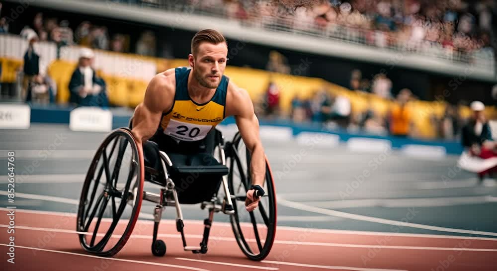 Paralympic wheelchair athlete. Paralympic wheelchair athlete.