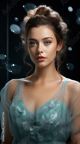portrait of a gorgeous woman in gown 