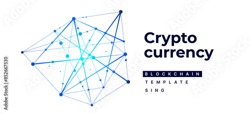 Sign, logo Blockchain. Symbol, logo for blockchain technology, logotype. Hexagon, connection line transaction for logo, brand label, emblem, branding, smart contract block symbol. Vector Illustration
