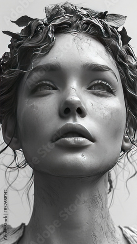 Pencil sketch in the style of beautiful women