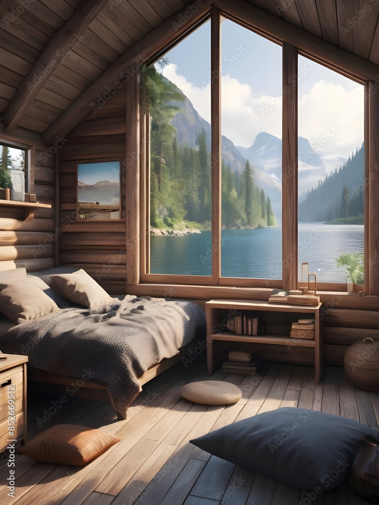 Fototapeta premium Cozy Cabin Room Inspiration Photography Art