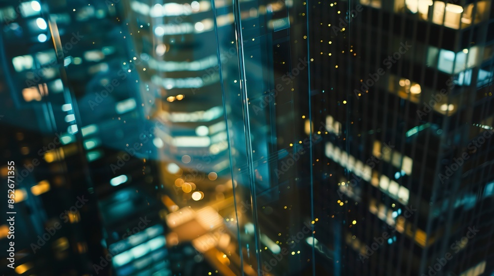 Nighttime window view, close-up, illuminated building outlines, clear glass, sharp details, macro shot, urban nightscape. Nighttime window view, close-up, illuminated building outlines, clear glass, sharp details, macro shot, urban nightscape.
