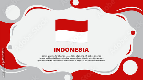 Indonesia Flag Abstract Background Flat Design Template. Indonesia Independence Day Banner Wallpaper Vector Illustration. Indonesia Vector