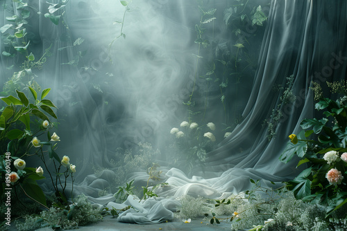 Maternity backdrop, wedding backdrop, photography background with delicate flowers