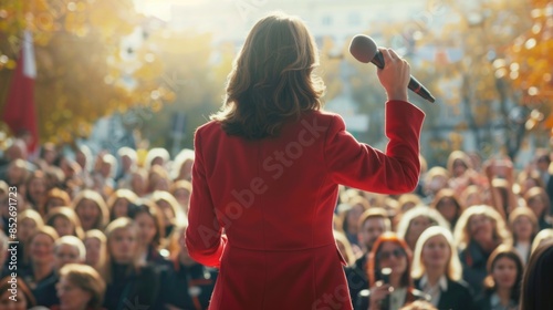 Female presenter speaks to audiences at workshop © millenius