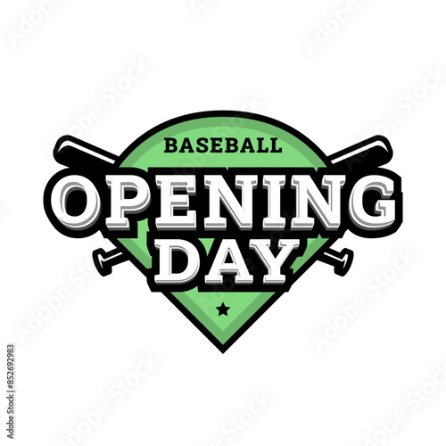 Opening day, baseball logo, emblem.