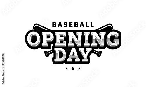 Opening day, baseball logo, emblem.