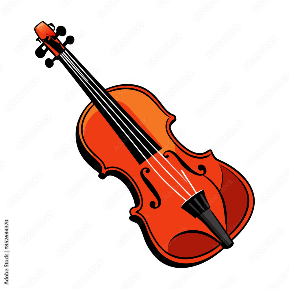 Fototapeta premium violin, violin and bow, violin isolated on white, 