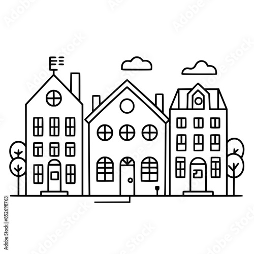 home outline, line art house, line art print, HOUSE clipart, cute house svg, lake house svg, Line Art, house, home, icon, building, estate, symbol, construction, architecture, vector, real, roof, wind