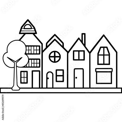home outline, line art house, line art print, HOUSE clipart, cute house svg, lake house svg, Line Art, house, home, icon, building, estate, symbol, construction, architecture, vector, real, roof, wind