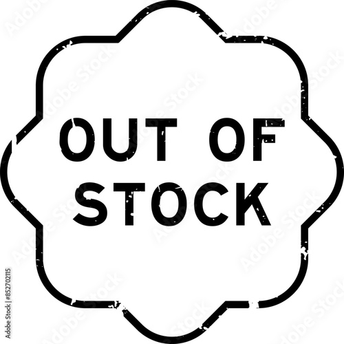 Grunge black out of stock word rubber seal stamp on white background