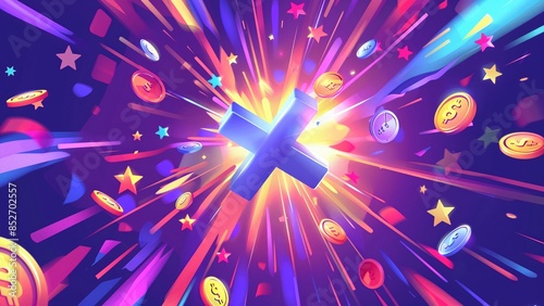 Dazzling Glowing 3D Creative Elements Background
