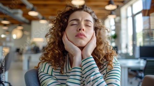 Wallpaper Mural The stressed office woman Torontodigital.ca
