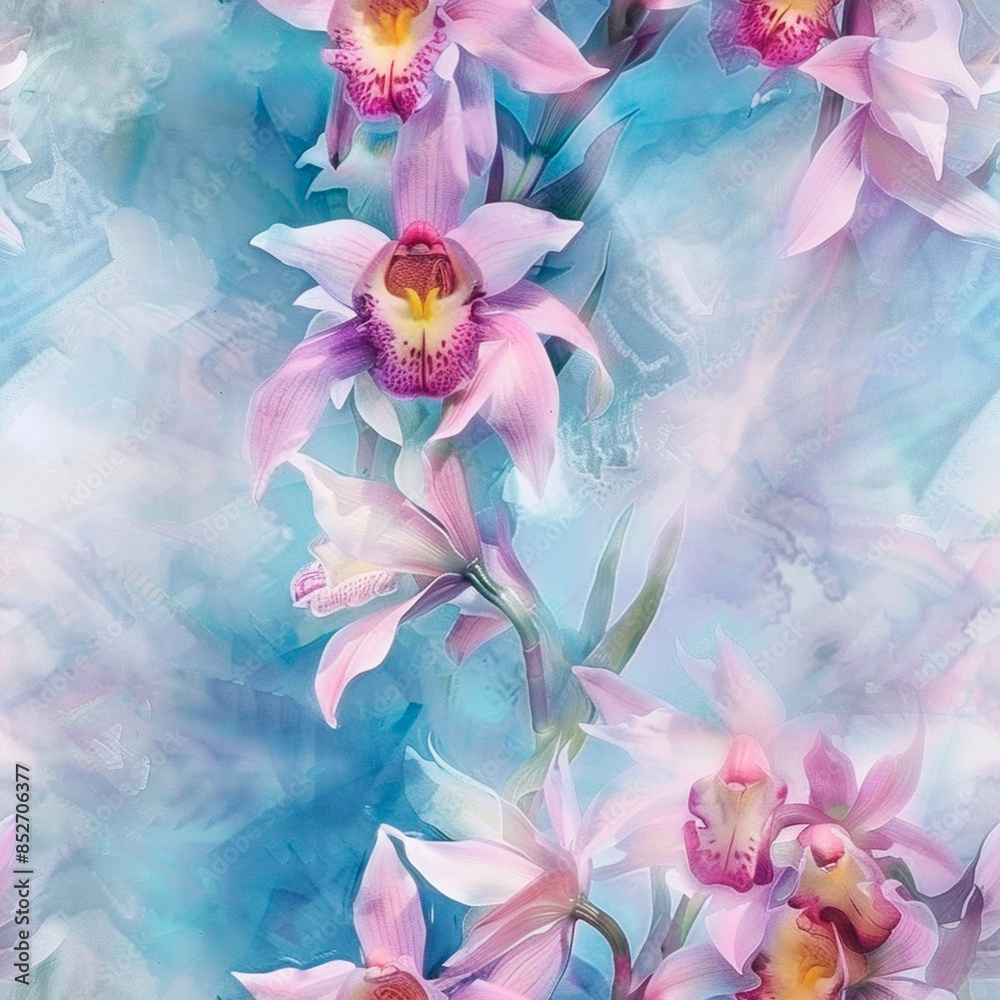 Obraz premium seamless watercolor floral primitive wallpaper