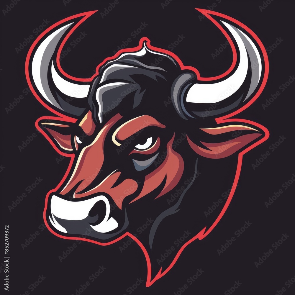 Obraz premium Illustration of a stylish bull mascot