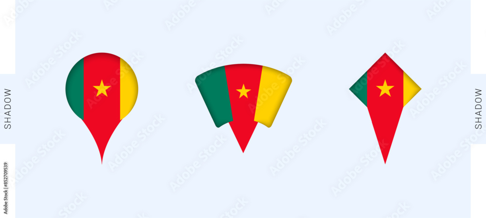 Cameroon Map Markers Set. Perfect for projects related to Cameroon, travel, geography, and international representation. Cameroon Map Markers Set. Perfect for projects related to Cameroon, travel, geography, and international representation.