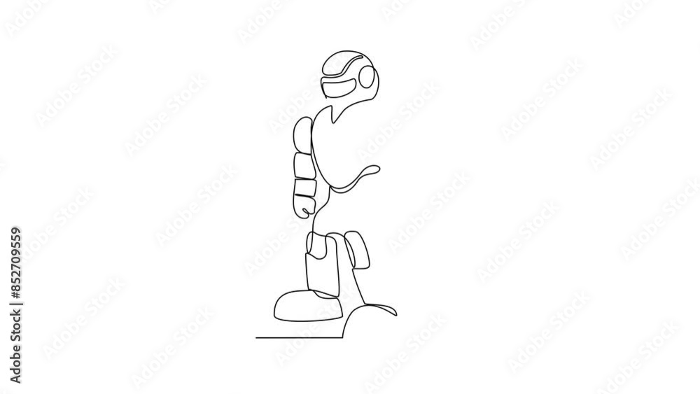 Animated self drawing of Robot video design illustration. Programmable machine designed to perform specific tasks with a high degree of accuracy and repeatability in simple linear design illustration Animated self drawing of Robot video design illustration. Programmable machine designed to perform specific tasks with a high degree of accuracy and repeatability in simple linear design illustration