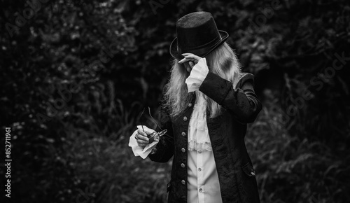 Canvas-taulu Classical European goth, subculture and Victorian gothic style, medieval costume