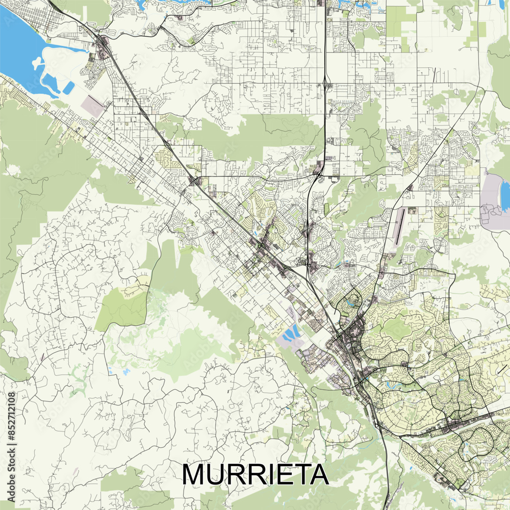Naklejka premium Murrieta, California, USA map poster art