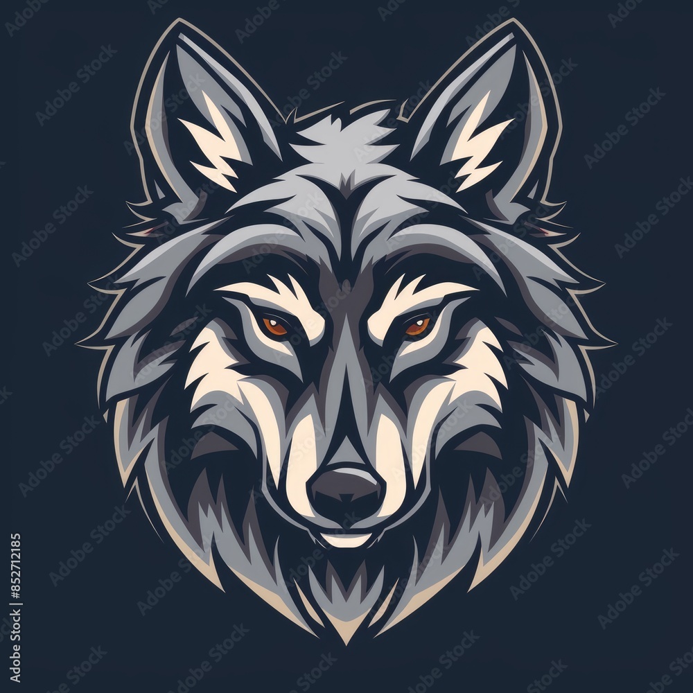 Cartoon wolf mascot, drawn character Cartoon wolf mascot, drawn character