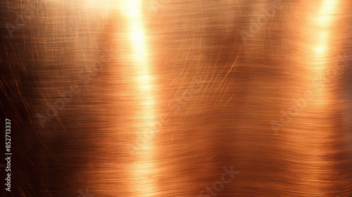 shiny copper metal surface with scratches