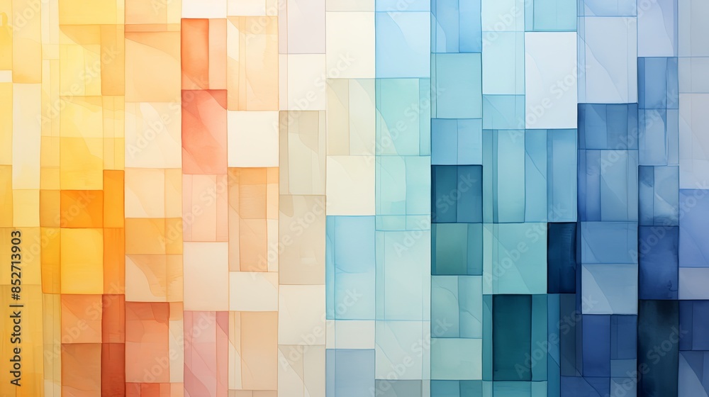Colorful Mosaic with Squares Colorful Mosaic with Squares