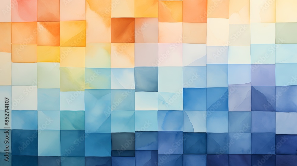 Colorful Mosaic with Squares Colorful Mosaic with Squares